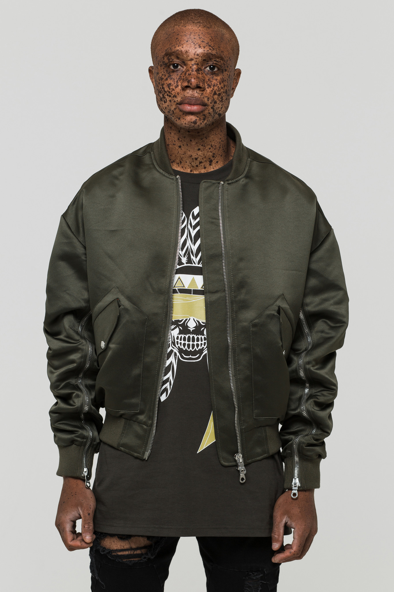 Green Only the Blind Bomber Jacket