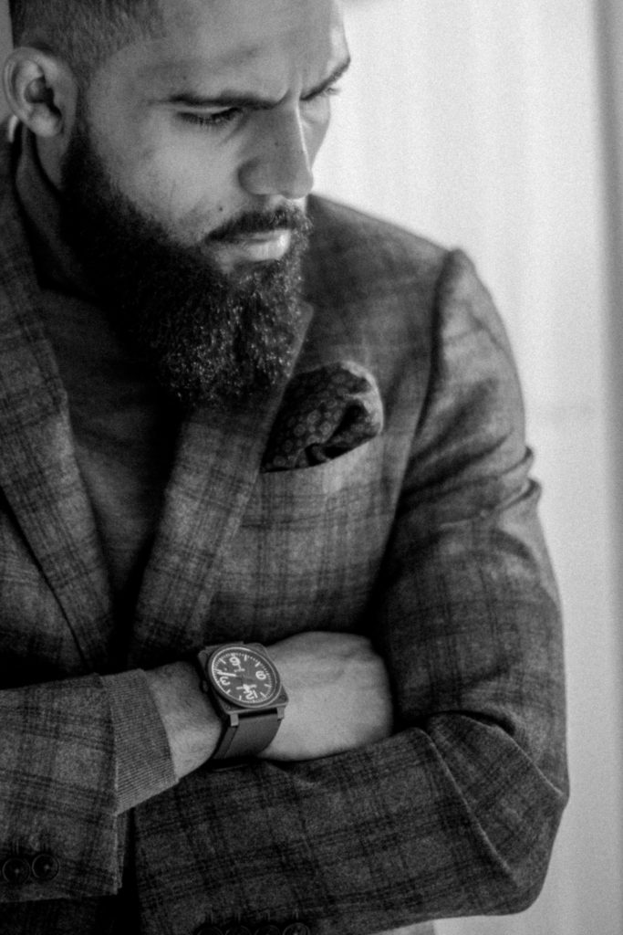 Jean-Claude Mpassy wearing Hackett London Suit