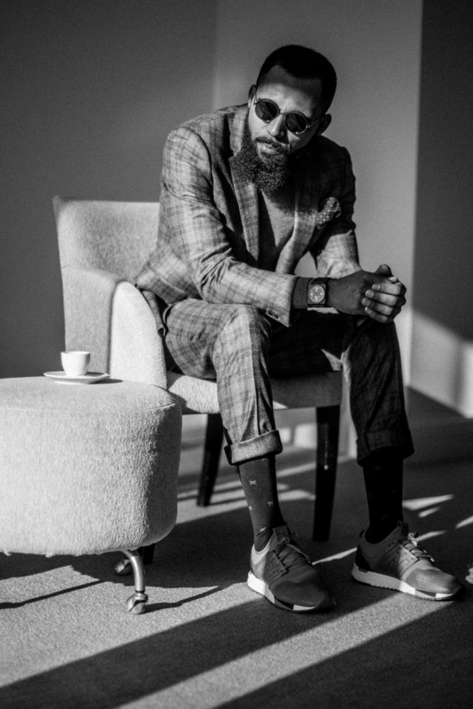 Jean-Claude Mpassy wearing Hackett London Suit