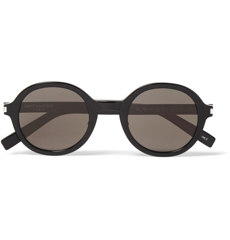 Saint LaurentClassic 161 Slim Round-Frame Acetate Sunglasses
