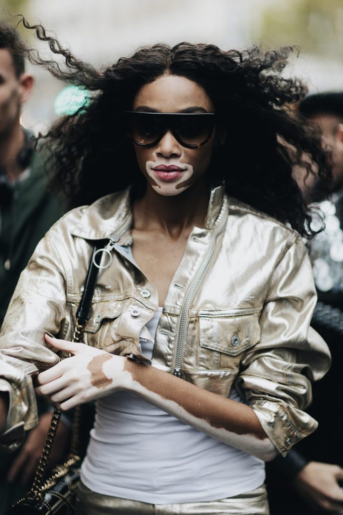 Street Style during Paris Fashion Week: Winnie Harlow