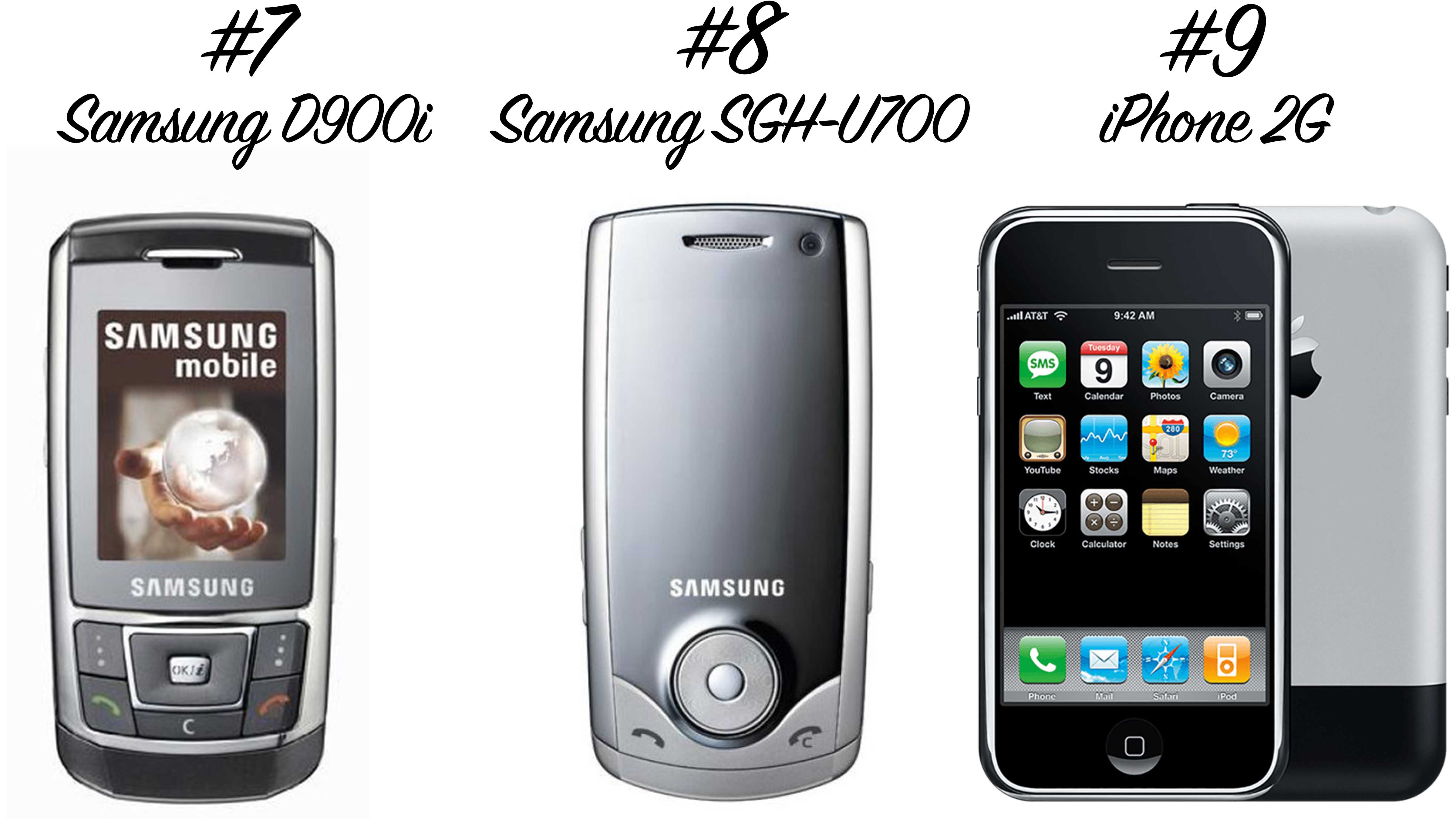 Retro Handys: Samsung D900i, Samsung SGH-U700, iPhone 2G