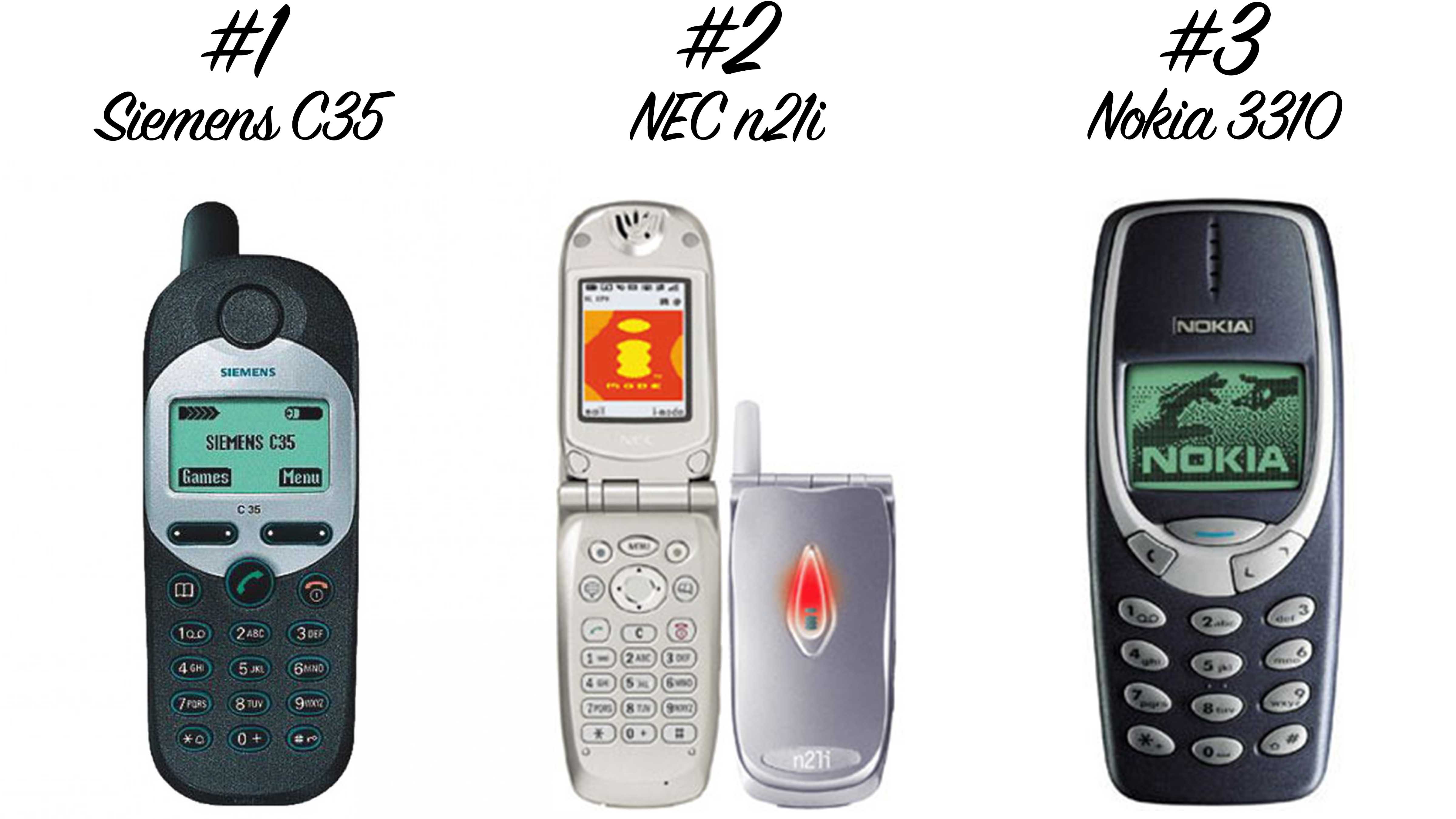 Retro Handys: Siemens C35, NEC n21i, Nokia 3310